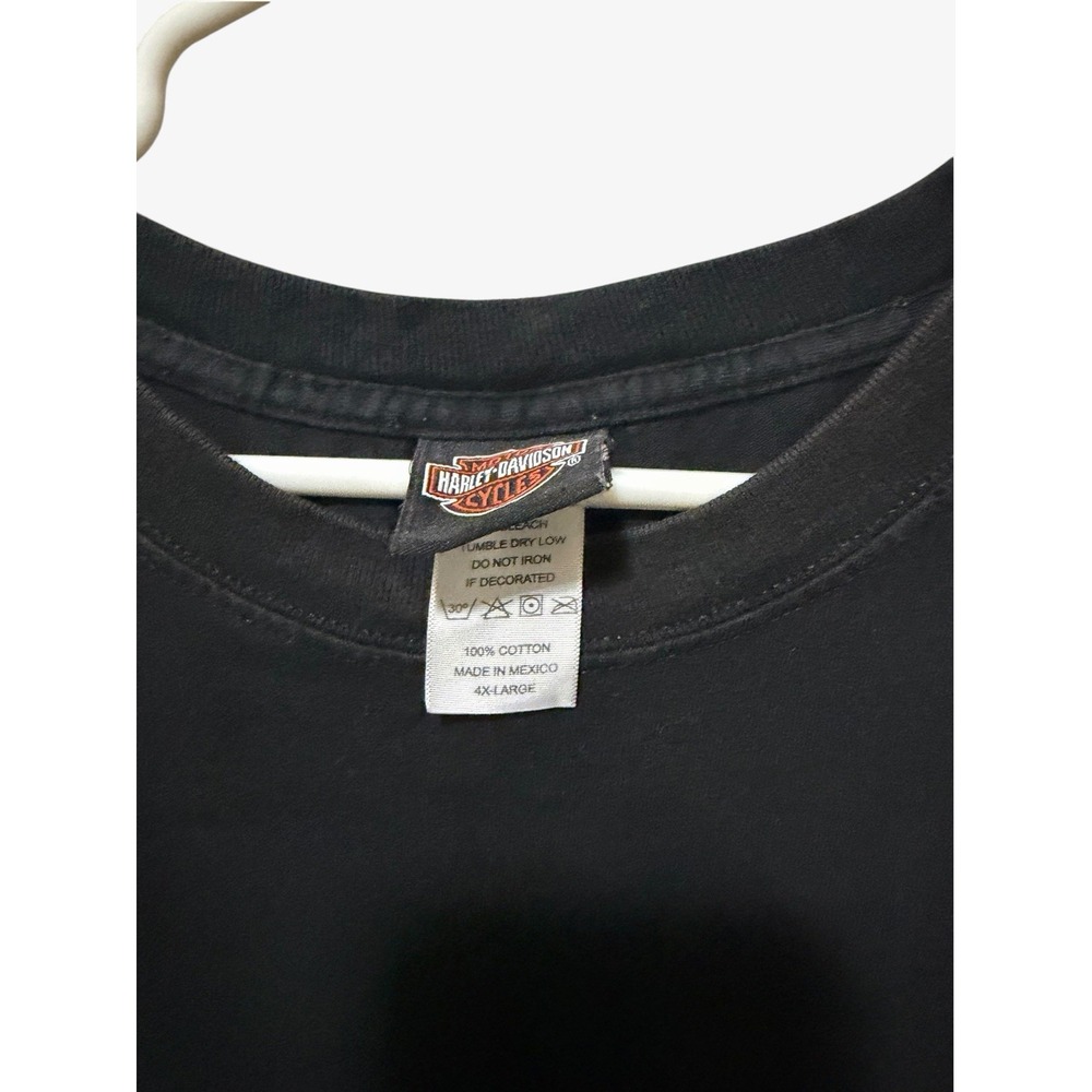 Y2K Vintage Harley Davidson Flame Script Long Sleeve Pocket Shirt Black 4X - Picture 5 of 13